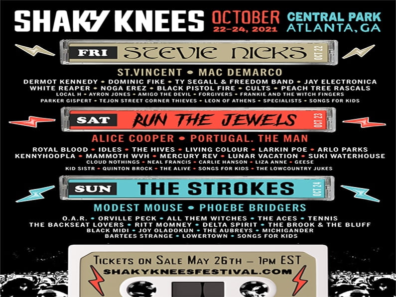 SHAKY KNEES LINEUP DROPS WITH STEVIE NICKS, THE STROKES AND RUN THE JEWELS