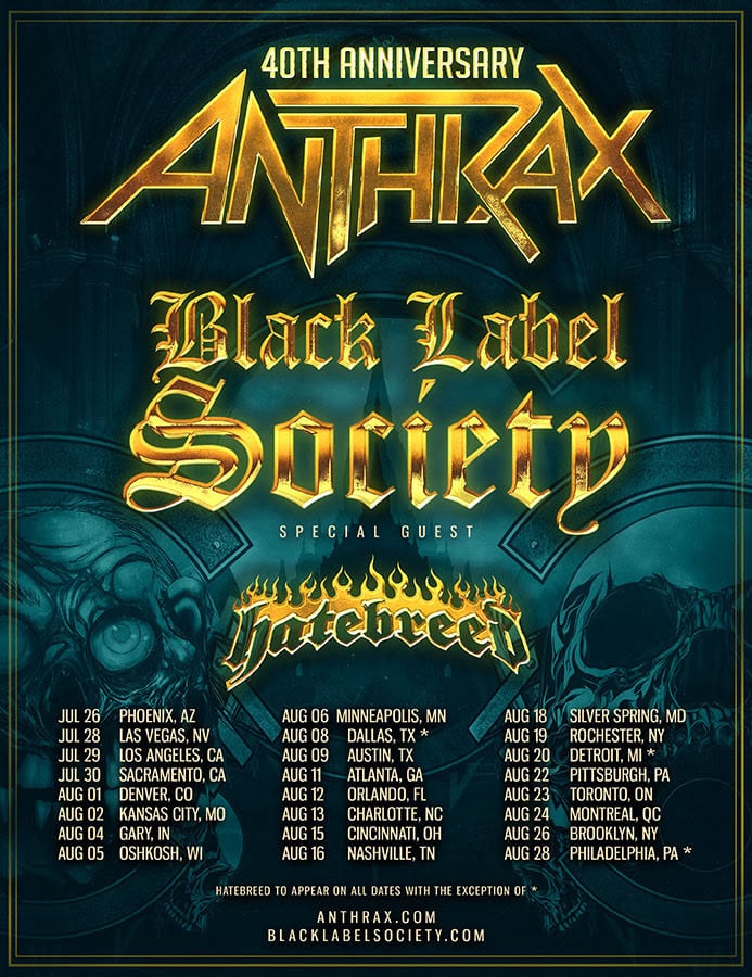 zakk,anthrax,hatebreed,BLS,Black Label Society, tour,
