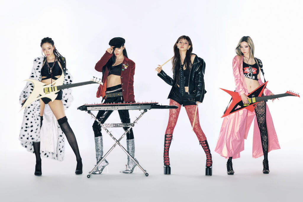 Promotional image of aespa from the Rich Man era